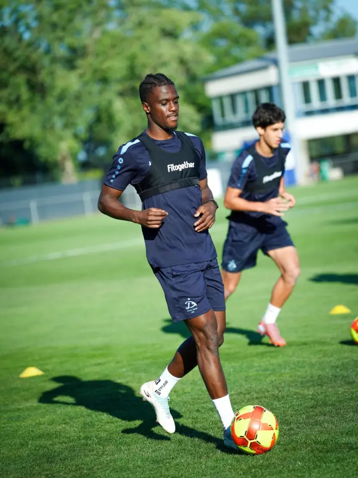 Algassime Bah wearing StayLocked grip socks