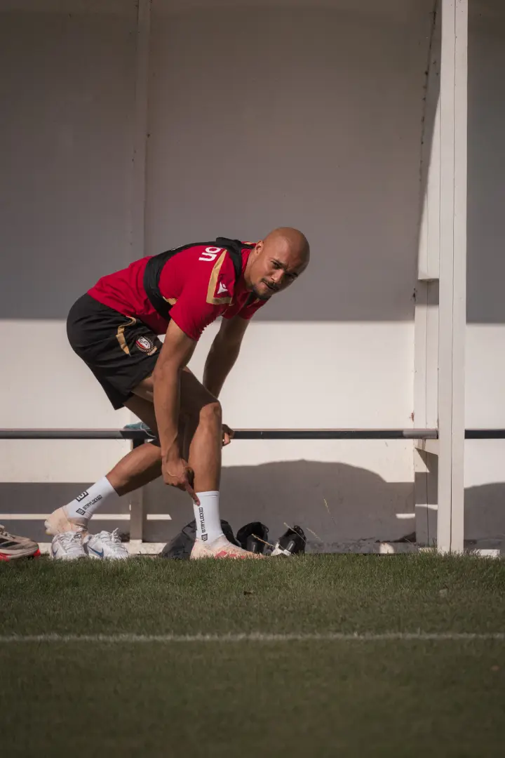 Timothé Nkada wearing StayLocked grip socks